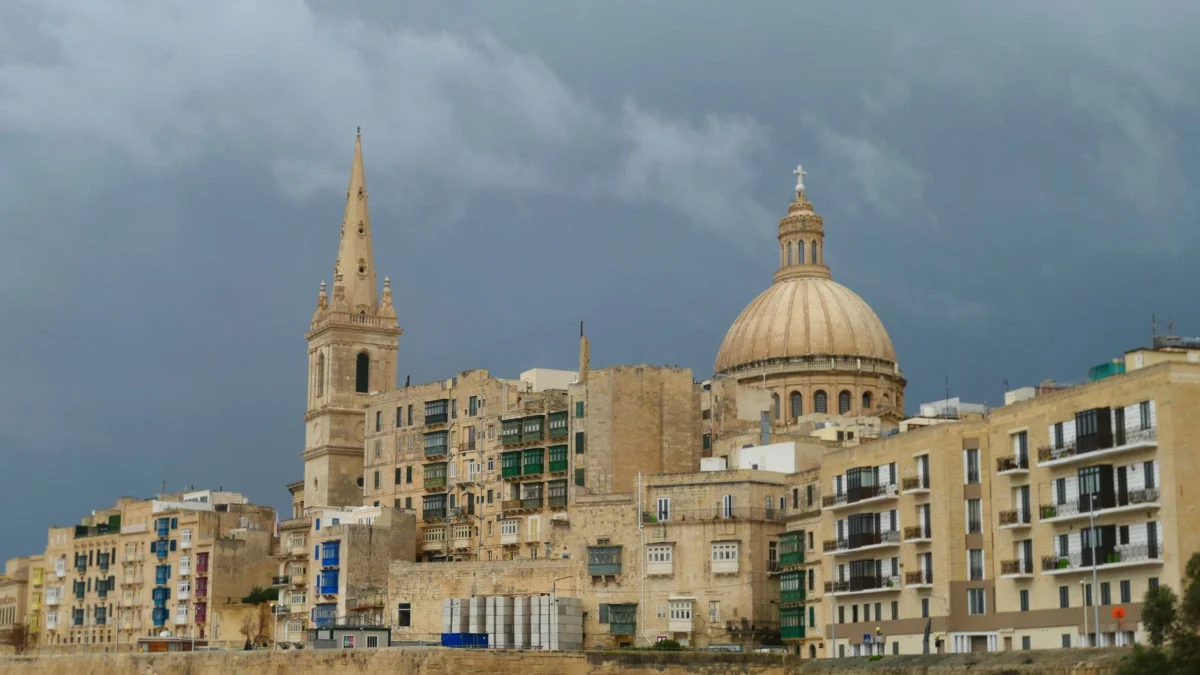 The romantic historic skyline of Mdina at sunset