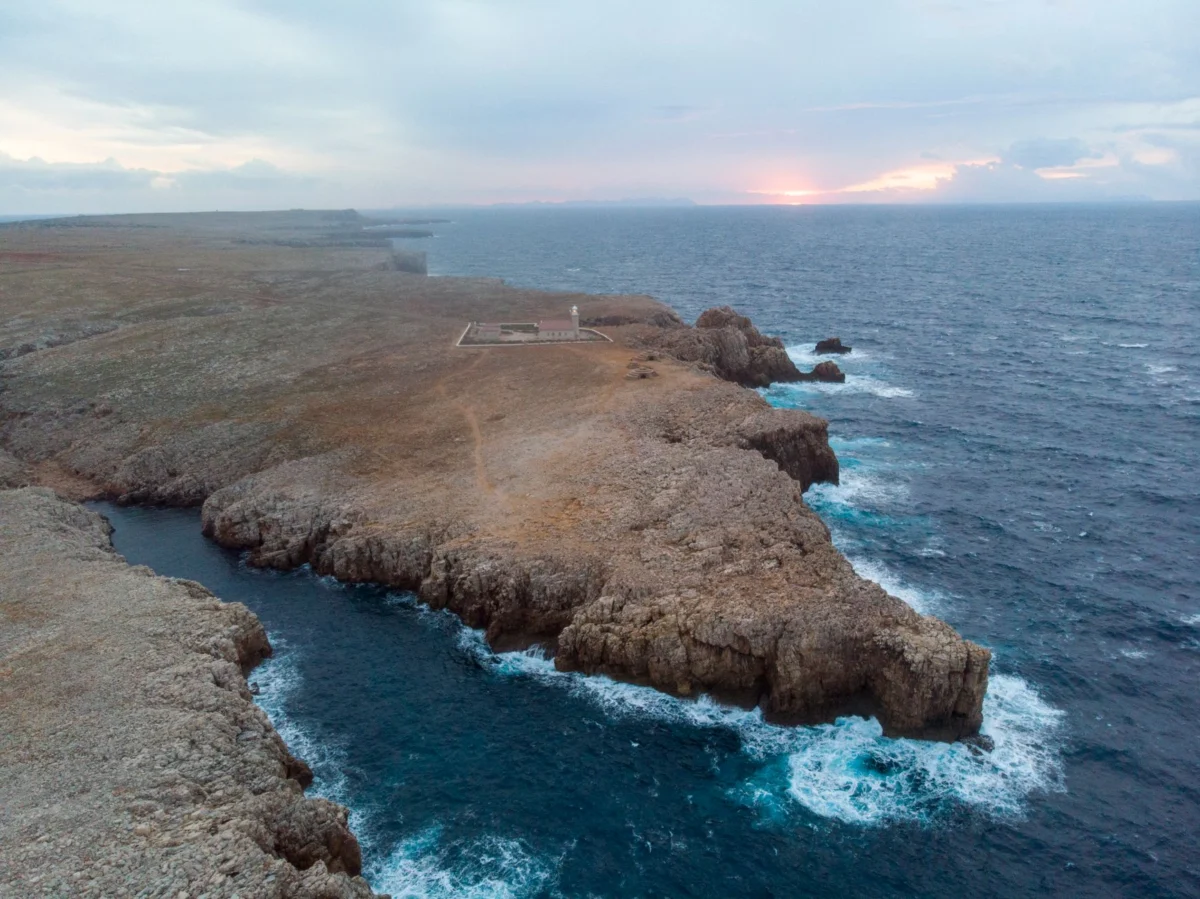 Romantic sunset view over Menorca's coastline
