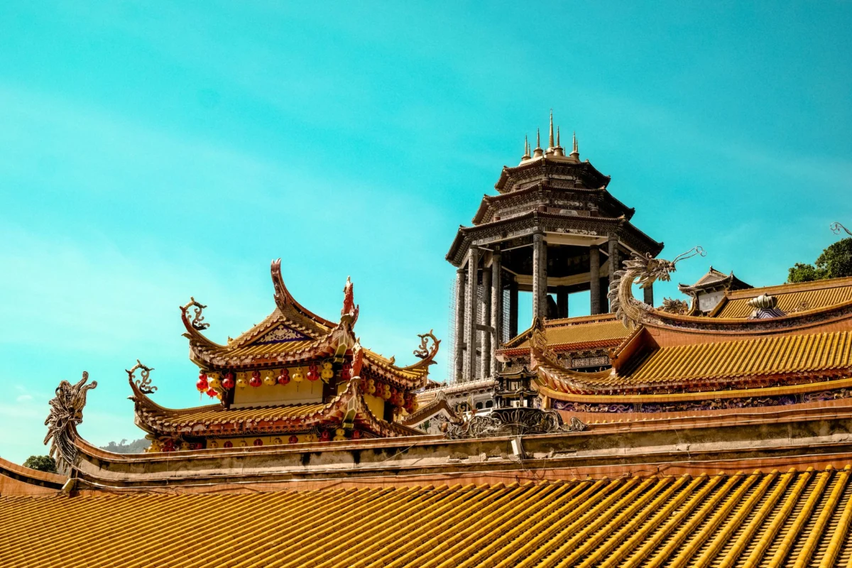 Panoramic view of historic Munda skyline at sunset