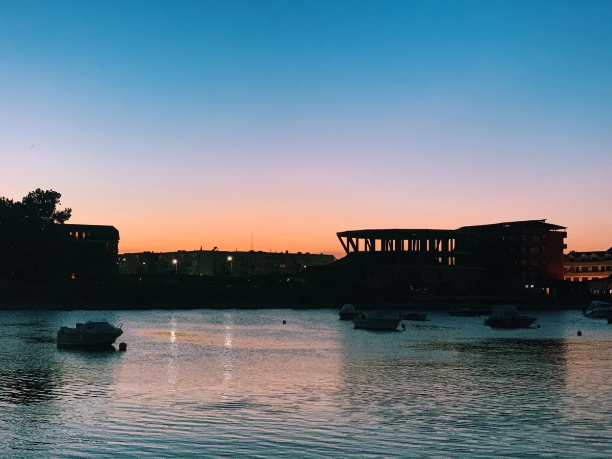 Romantic view of Munda's skyline at sunset