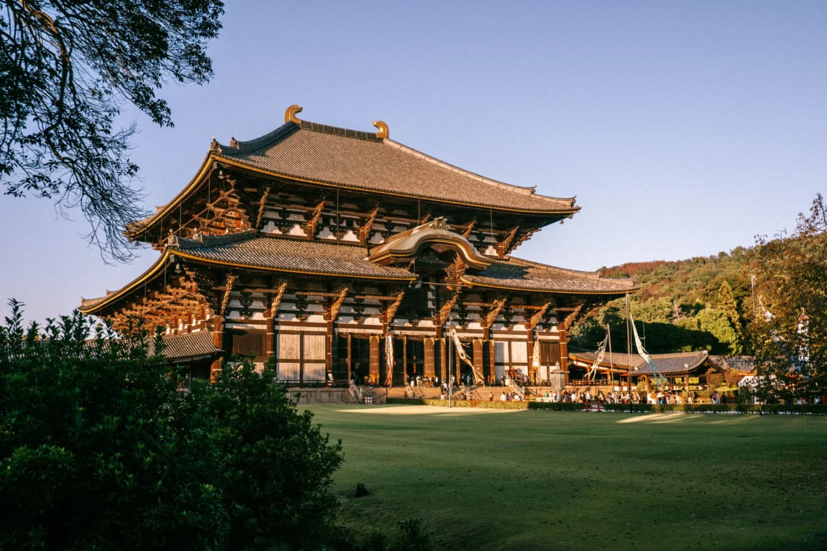 Romantic sunset view over Nara's picturesque cityscape