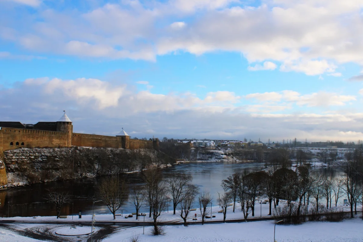 View of Narva Castle with scenic background