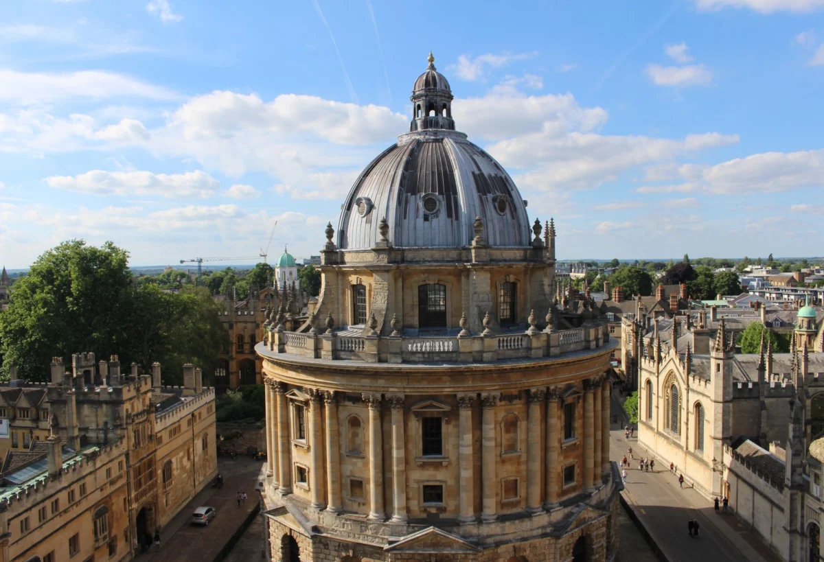 Aerial view of Oxford's Radcliffe Camera and skyline
