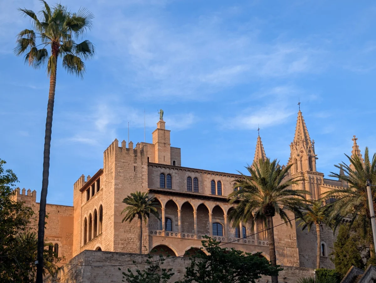 Dramatic sunset view over Palma de Mallorca's skyline