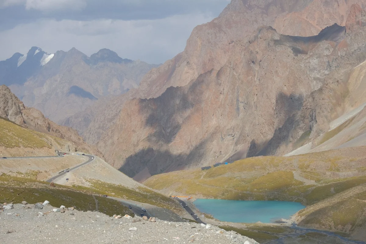 Scenic view of Pamir Region mountains at sunset for couples