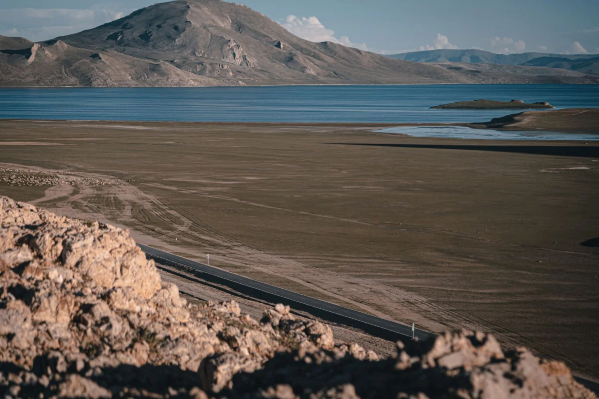 Romantic sunset view over the Pamir Region from a scenic viewpoint
