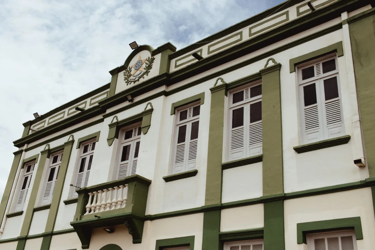 Colonial architecture buildings in Paramaribo