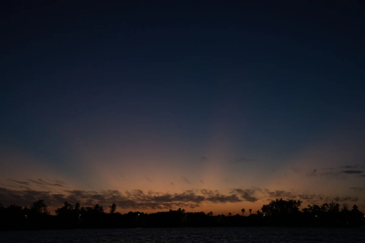 Romantic sunset view overlooking Pemba's waterfront