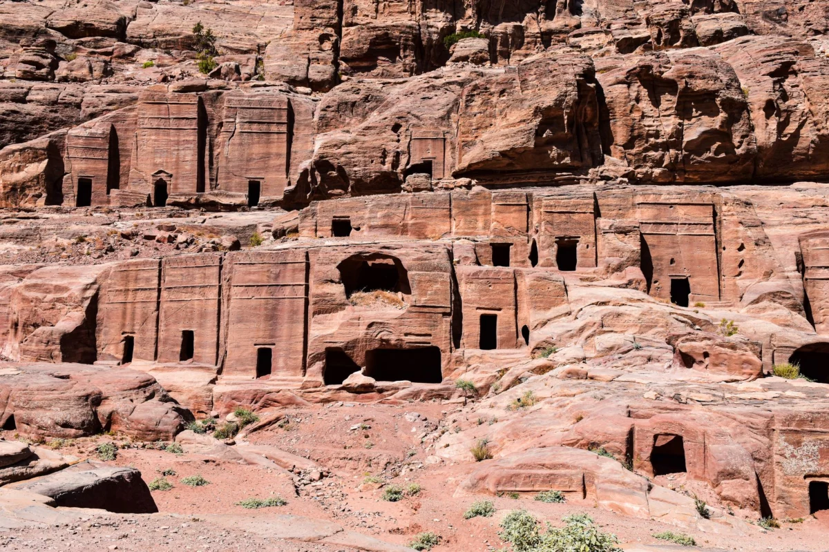 View of Petra's ancient landscape, featuring the iconic Petra ruins
