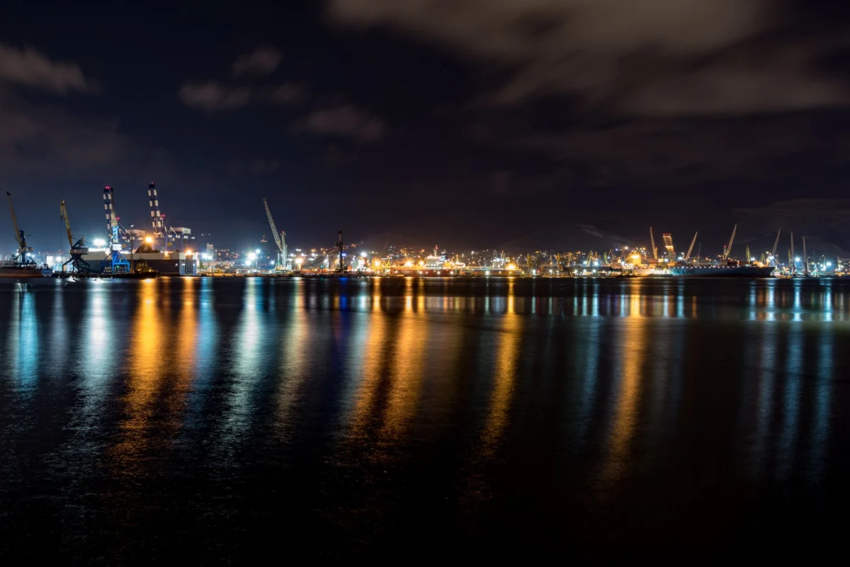 Scenic view of Port Vila's harbor skyline