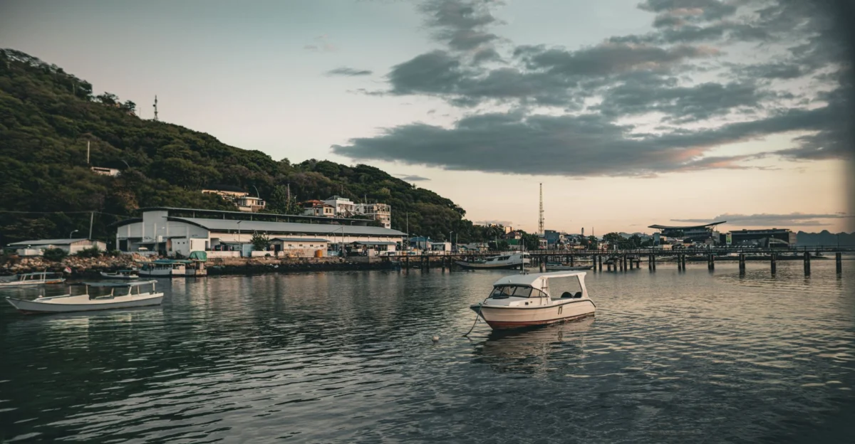 Port Vila waterfront skyline at sunset