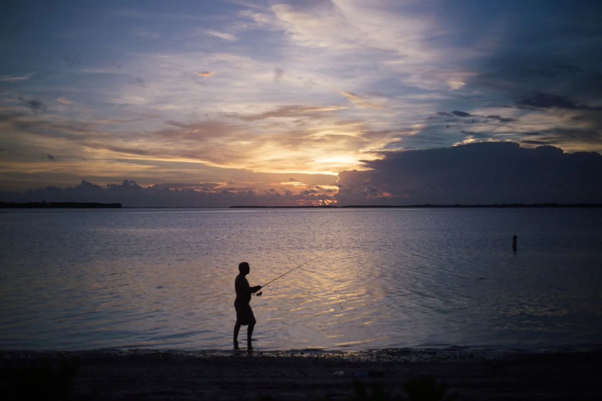 Romantic sunset view over a beach in Providenciales