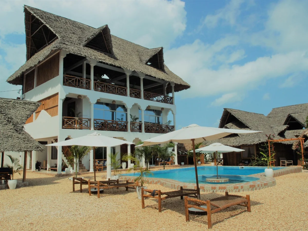 Romantic hotel room setup in a Zanzibar resort