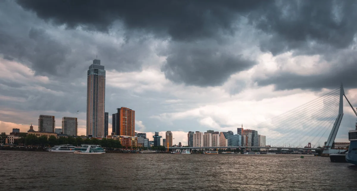 The iconic Erasmus Bridge with Rotterdam's skyline