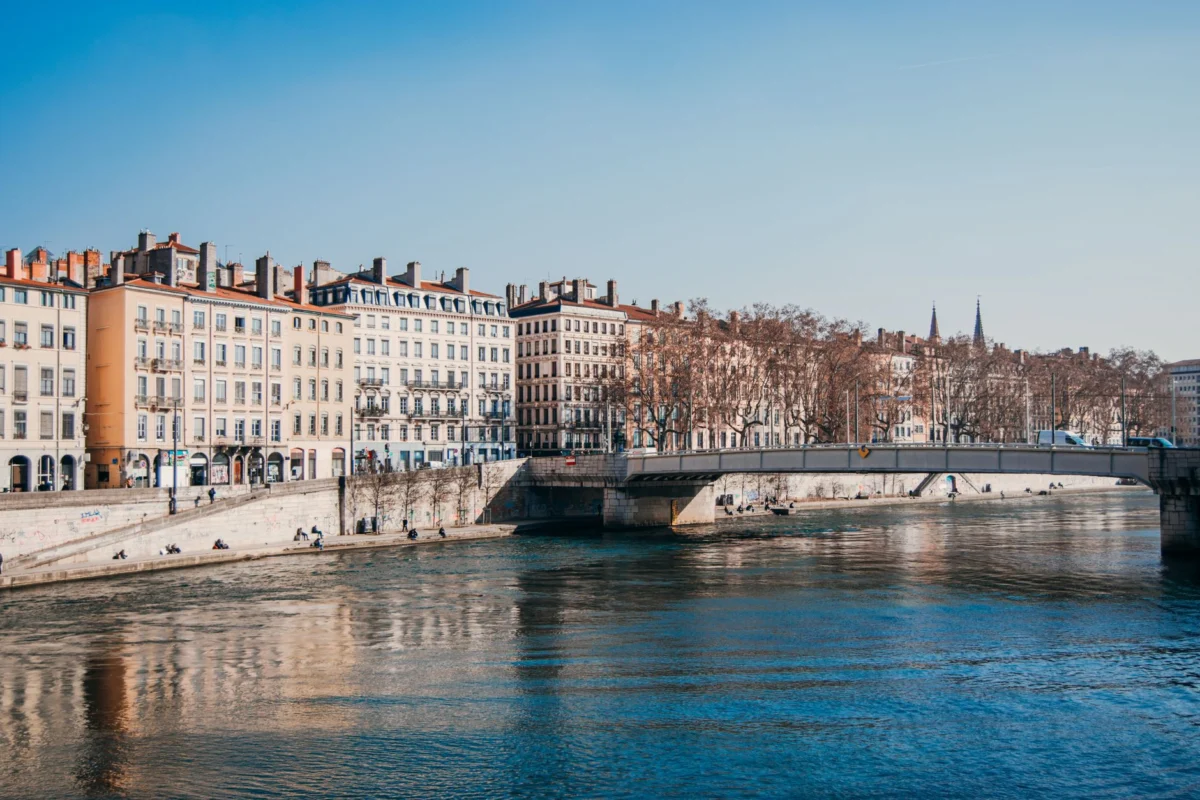 Romantic sunset view of Saint-Louis city skyline