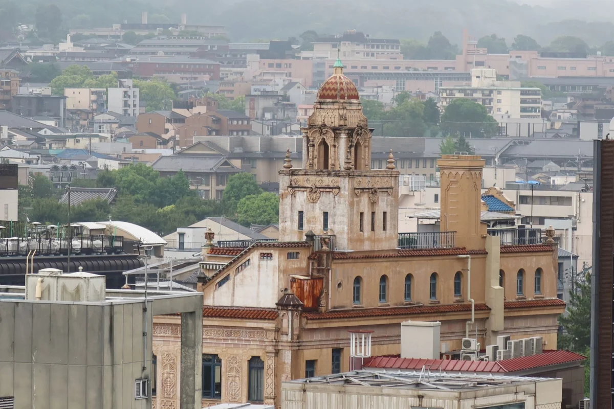 View of historic landmarks in Seria under twilight