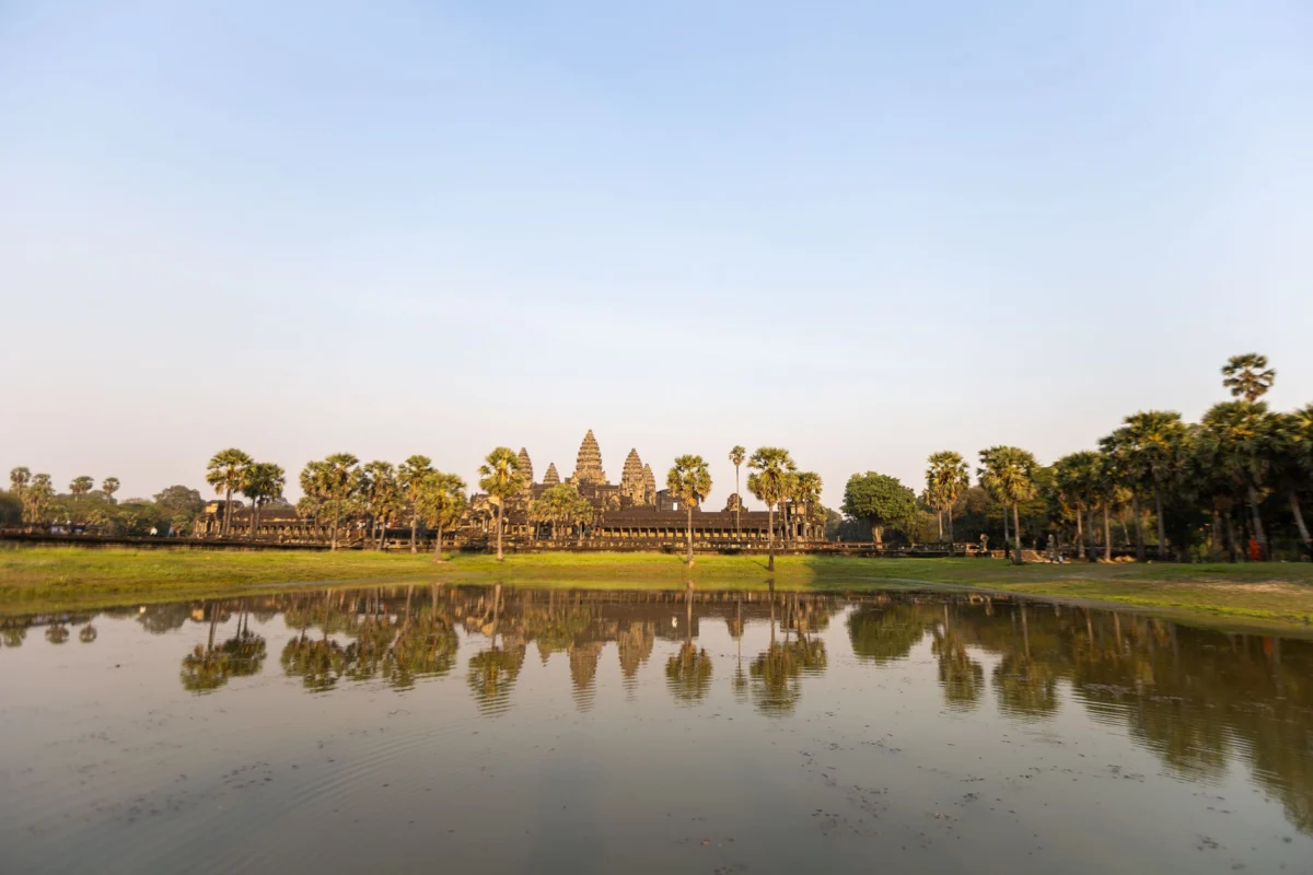 Sunset over Angkor Wat in Siem Reap, Cambodia