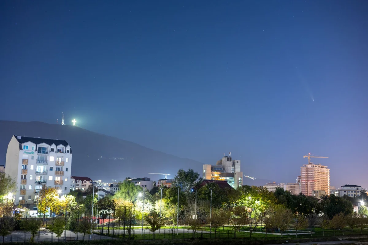 View of Skopje's skyline highlighting nightlife