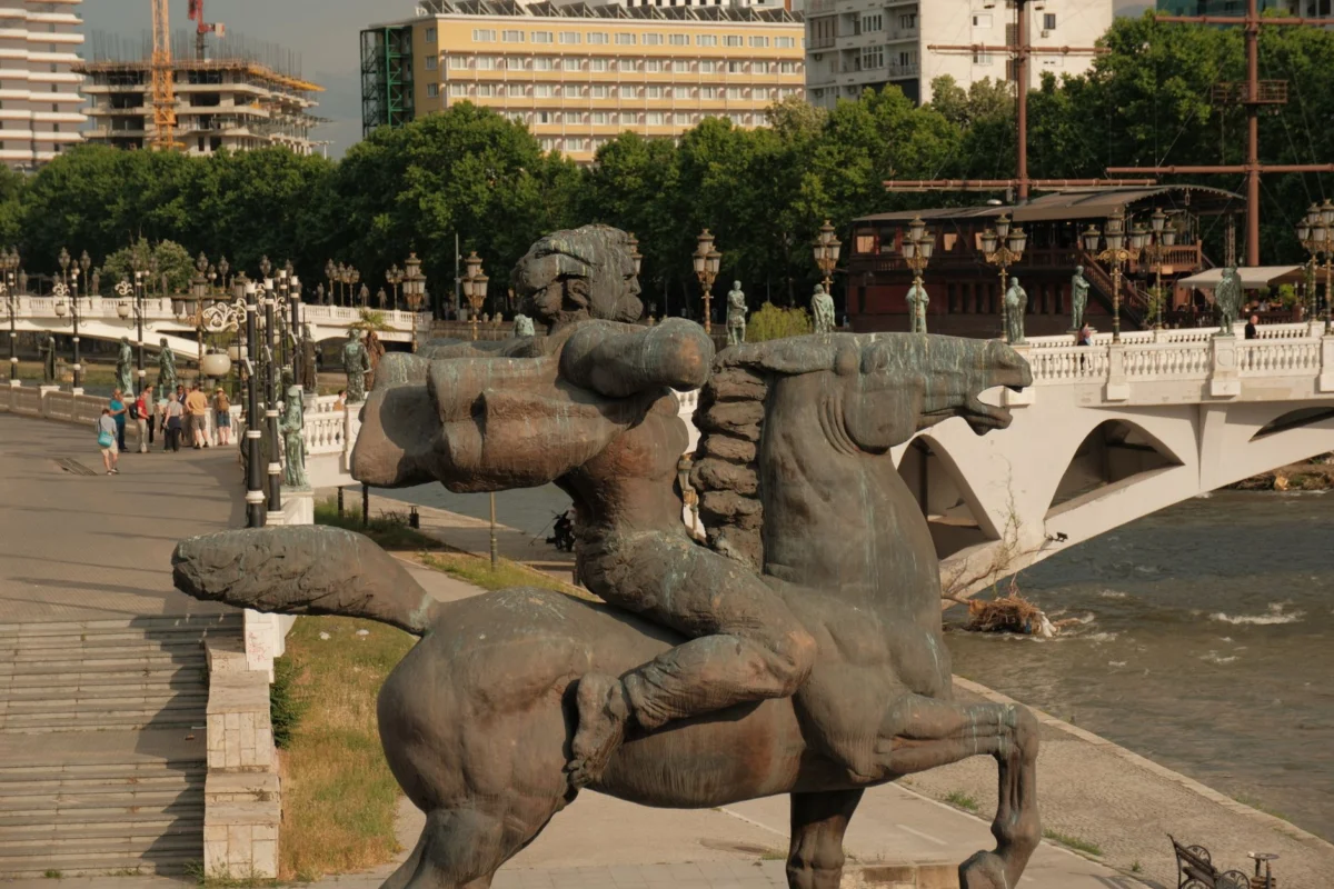Stunning view of Skopje cityscape with prominent landmarks