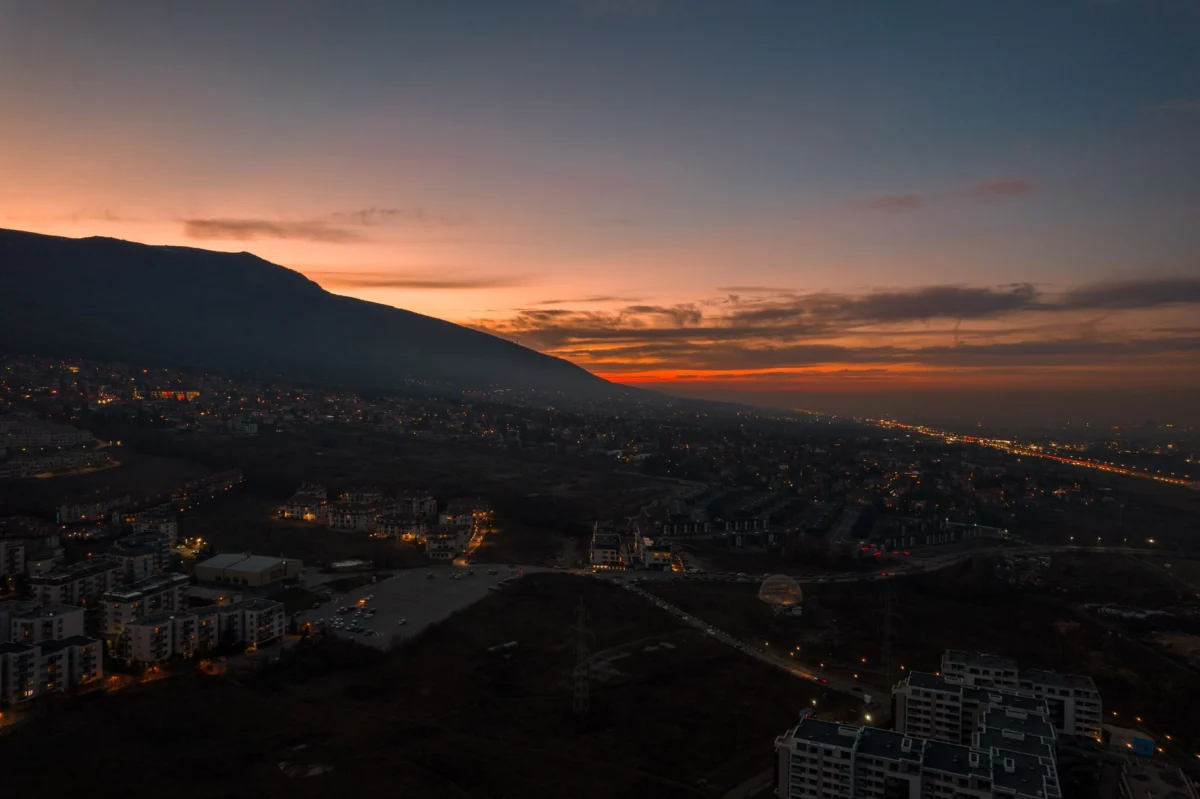 Luxury romantic view over Sofia's landmarks