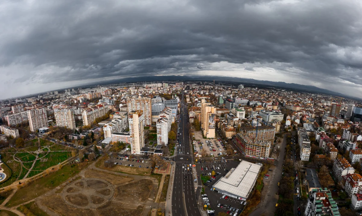 Stunning luxury hotel skyline view in Sofia