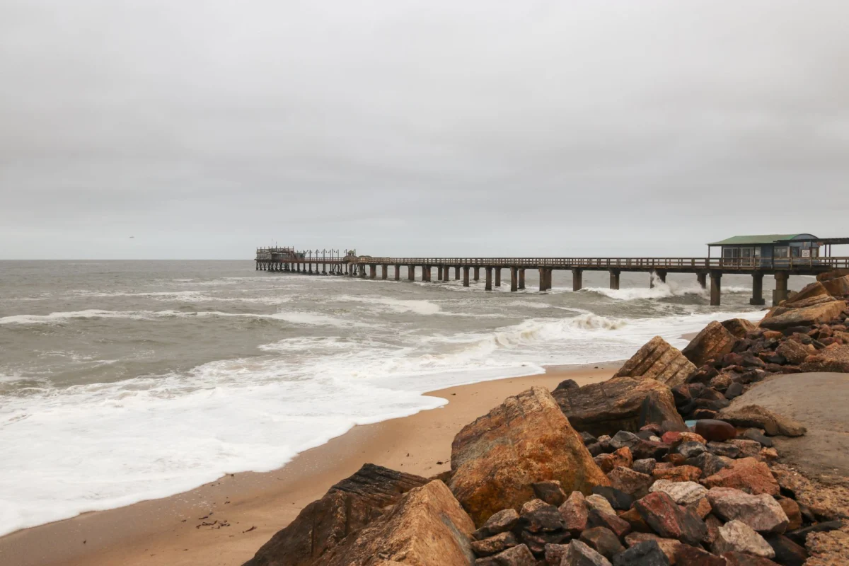 Thrilling view of Swakopmund coastline with adventurous scenery