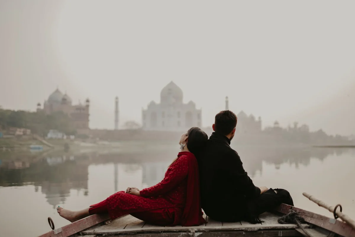 Romantic view of the Taj Mahal in Agra