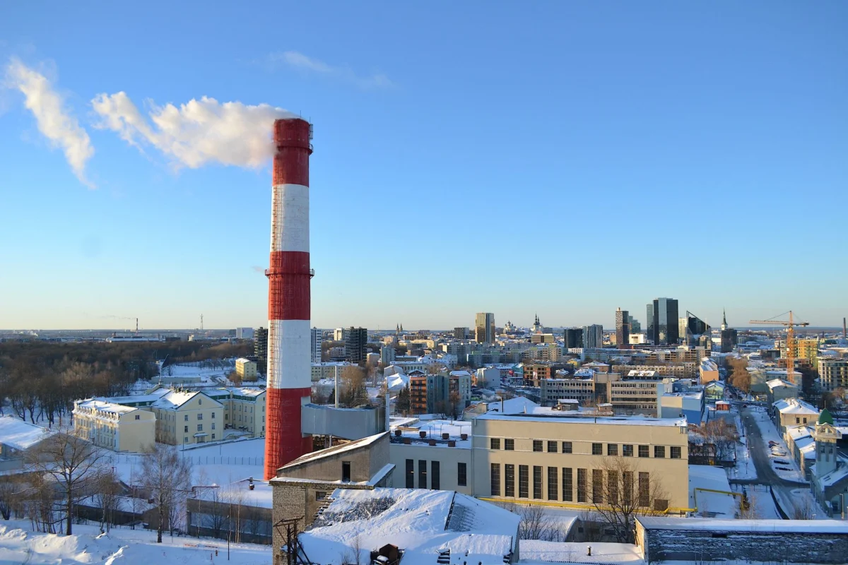 View of luxury hotels in Tallinn against the city skyline