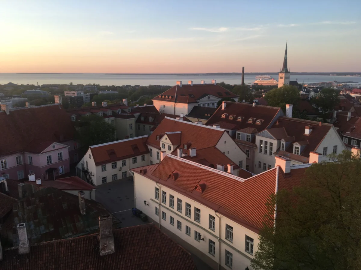 Captivating evening view of Tallinn's old town showcasing romantic charm