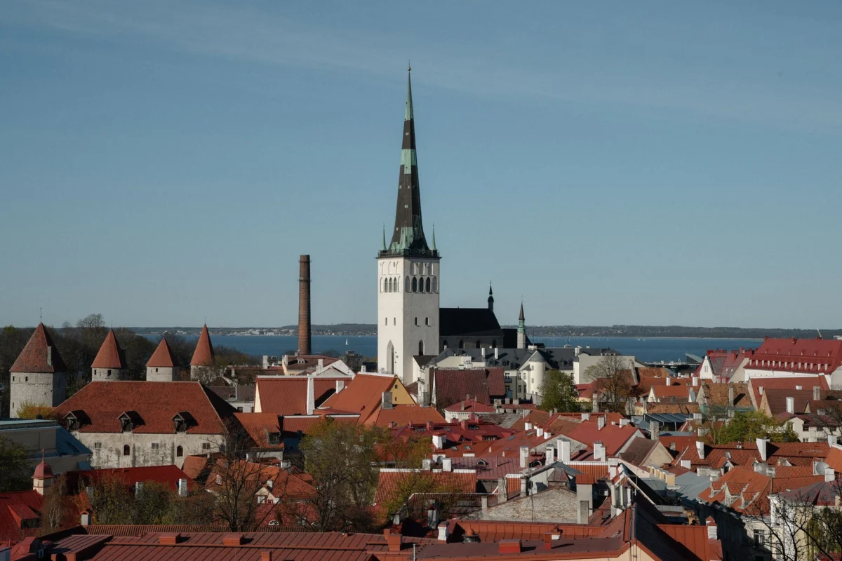 Scenic view of Tallinn's romantic old town skyline