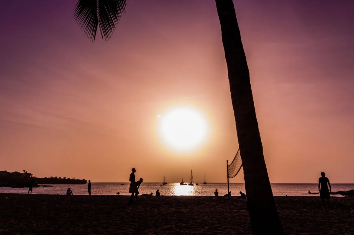 Scenic sunset view of Tarrafal coast