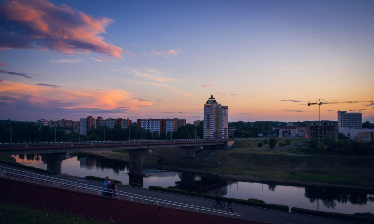 Scenic view of Tartu skyline along the river