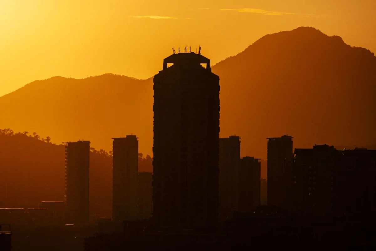 Romantic view of Tegucigalpa skyline during sunset