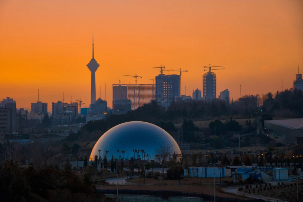 Tehran city skyline at sunset, perfect for romantic retreats