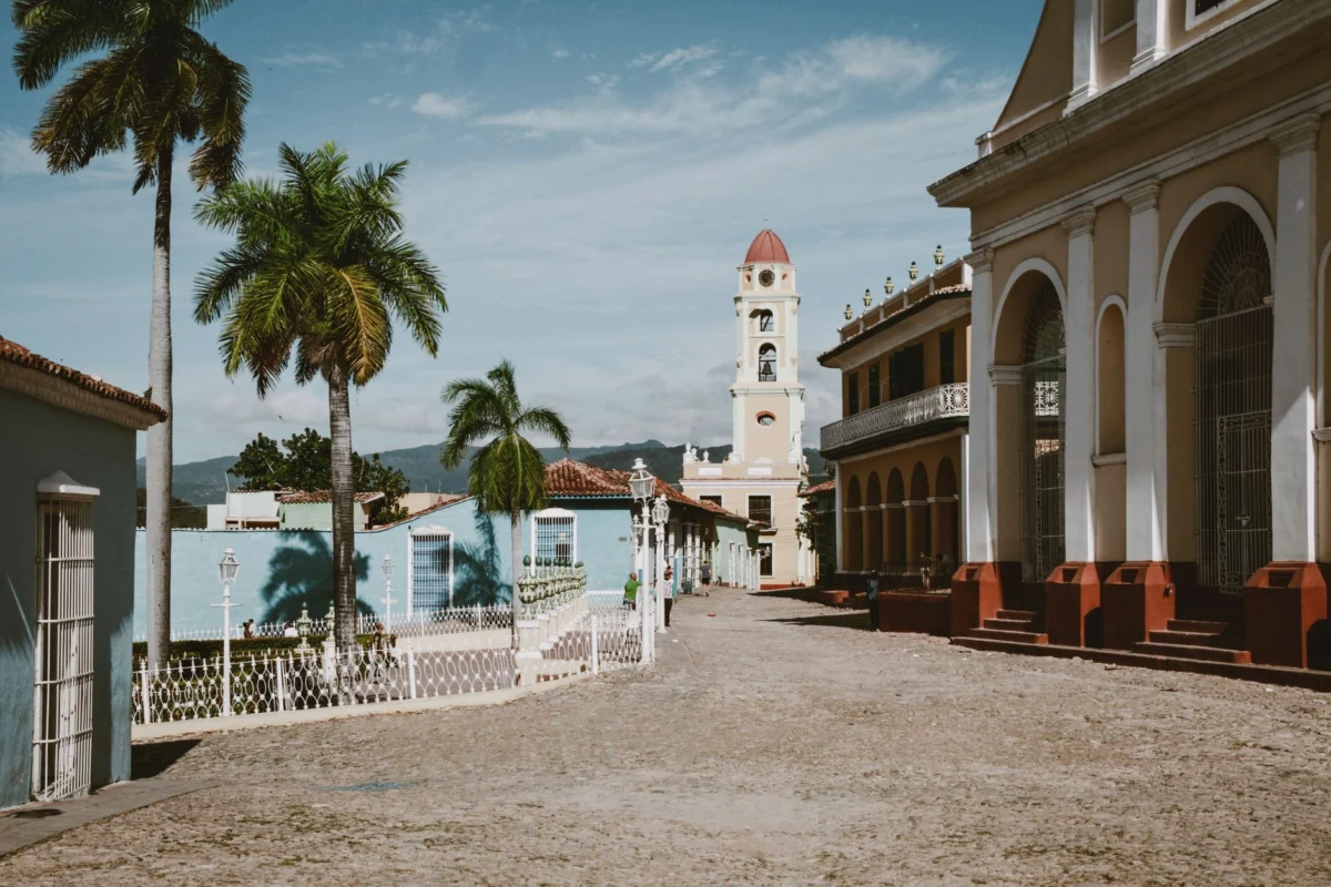 Charming historic plaza view in Trinidad, Cuba