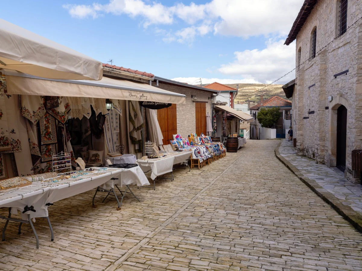 Panoramic view of a historical village in Troodos