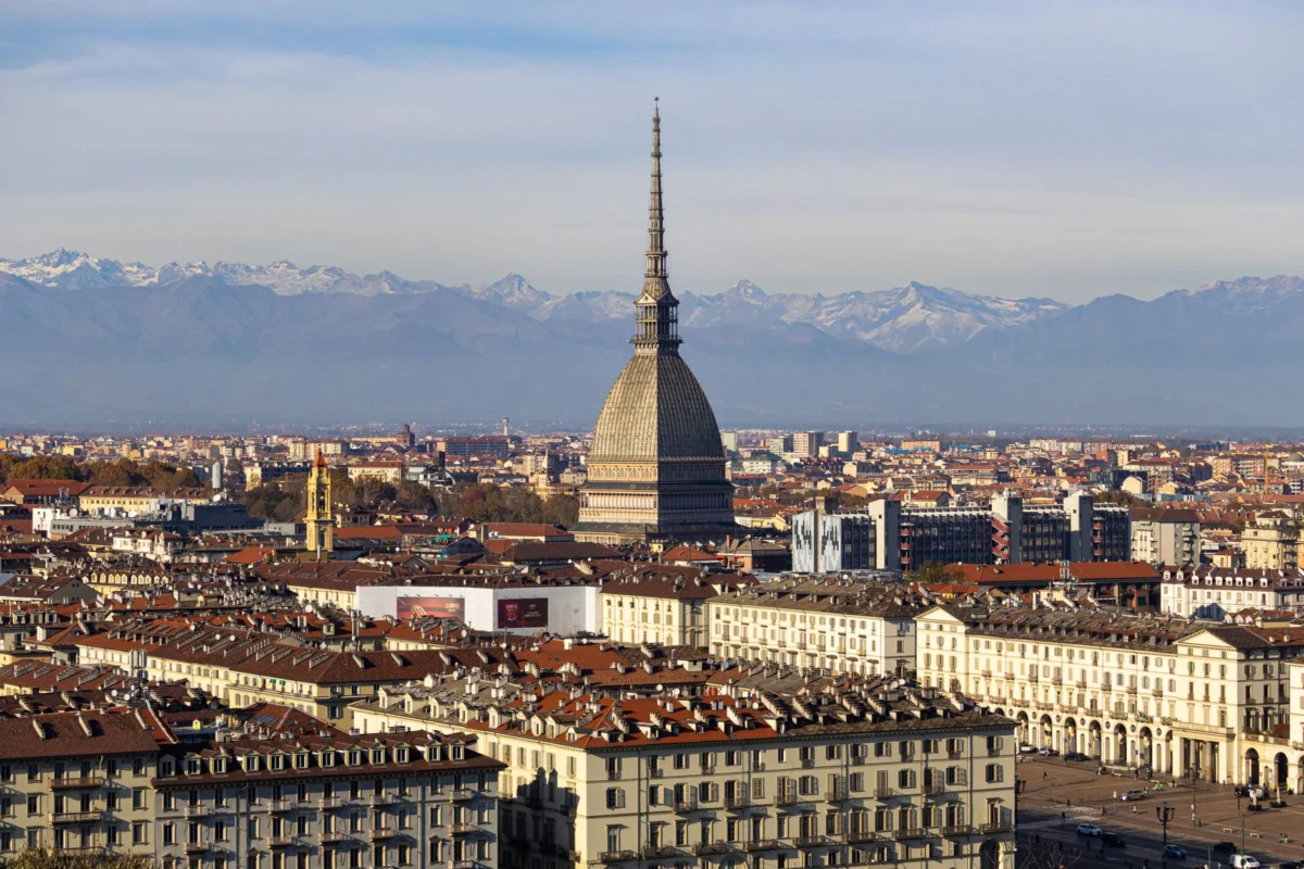 Panoramic view of Turin skyline with historic landmarks