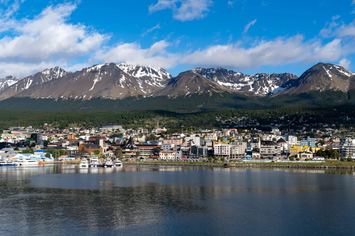 Romantic view of Ushuaia's waterfront skyline for couples