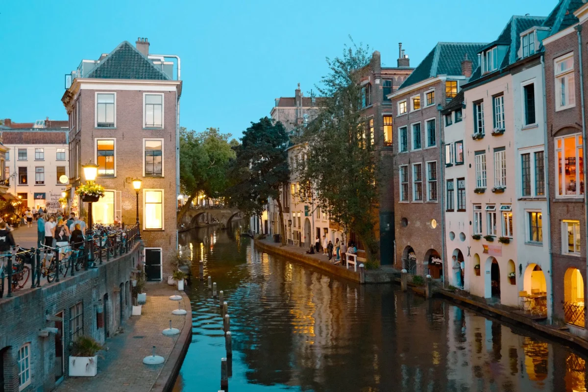 Romantic view of Utrecht's scenic canal and skyline