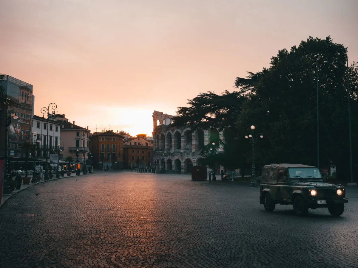 A stunning view of the Verona Arena at sunset