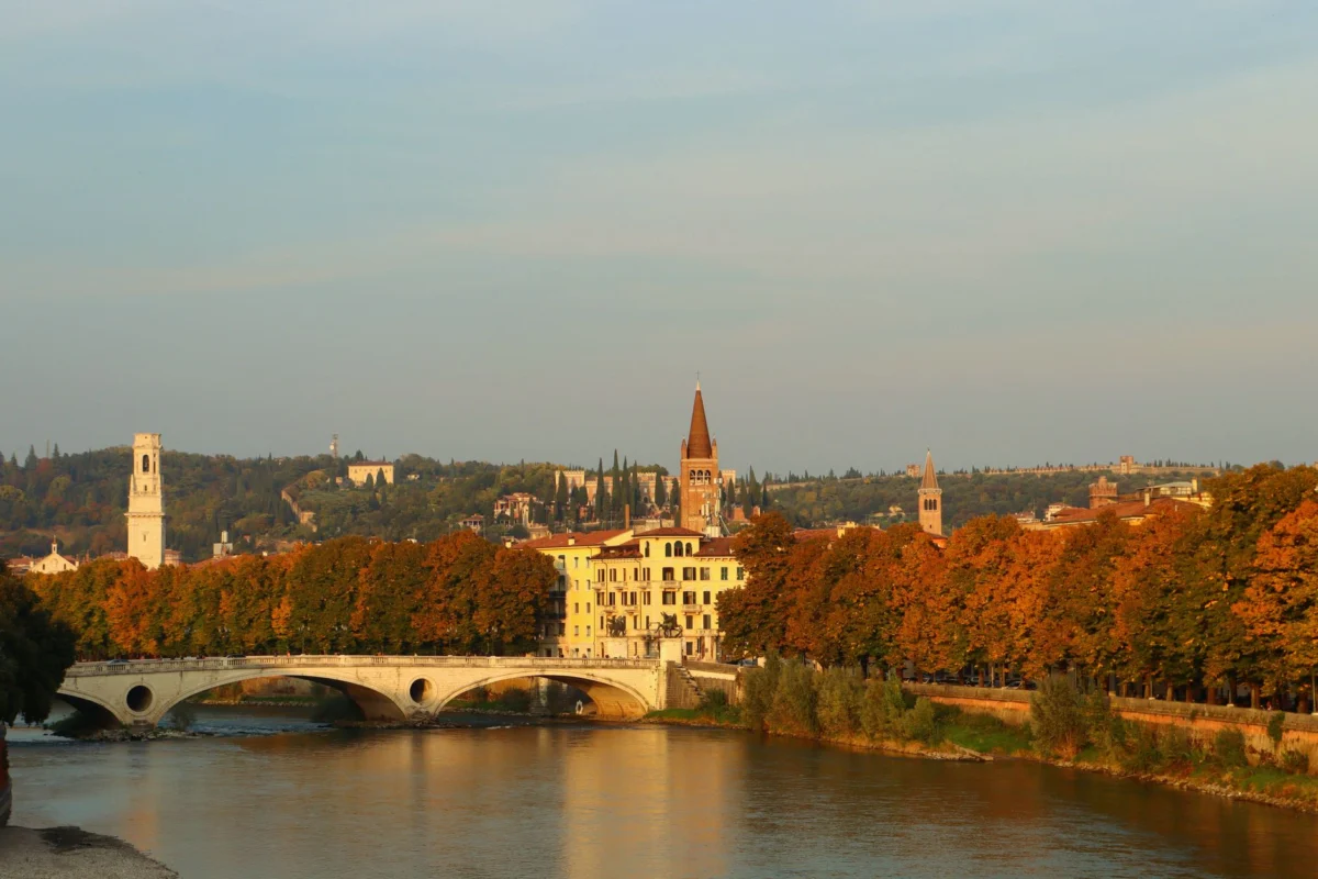 Scenic view of Verona with the Adige River winding through the city