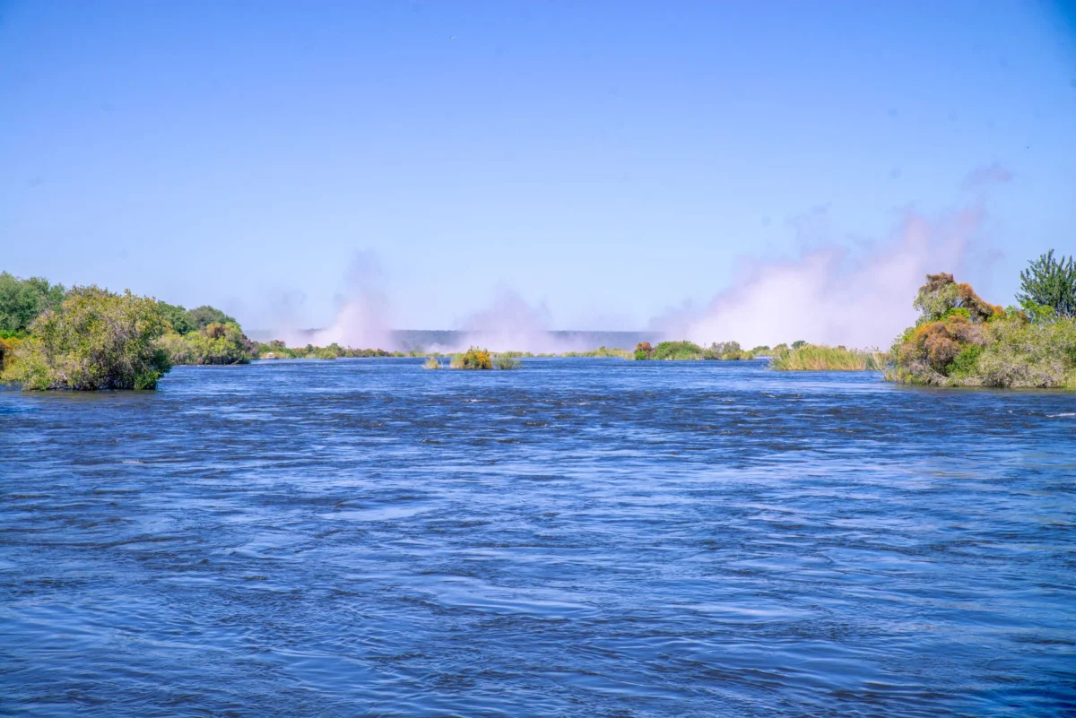 Romantic sunset over Victoria Falls, ideal for couples