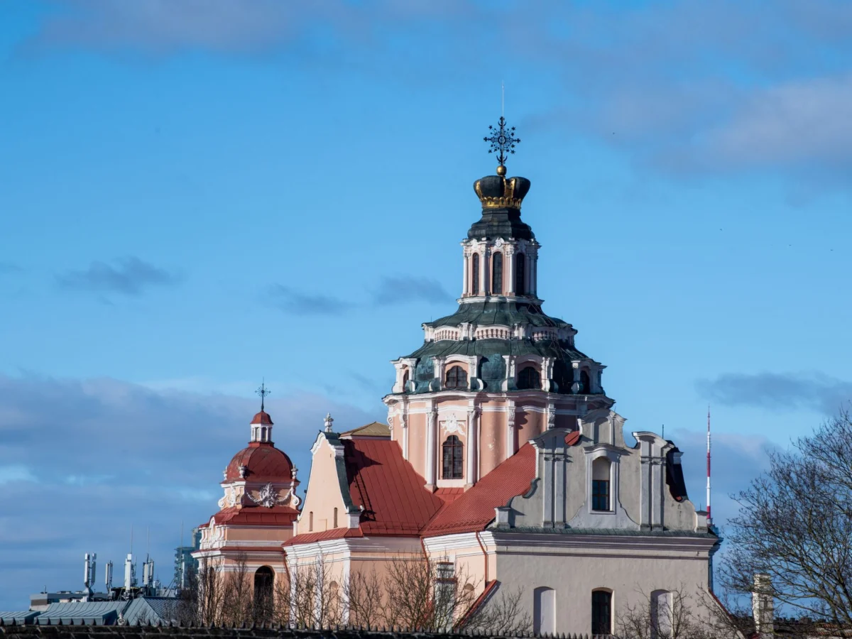 Romantic view of Vilnius Old Town skyline
