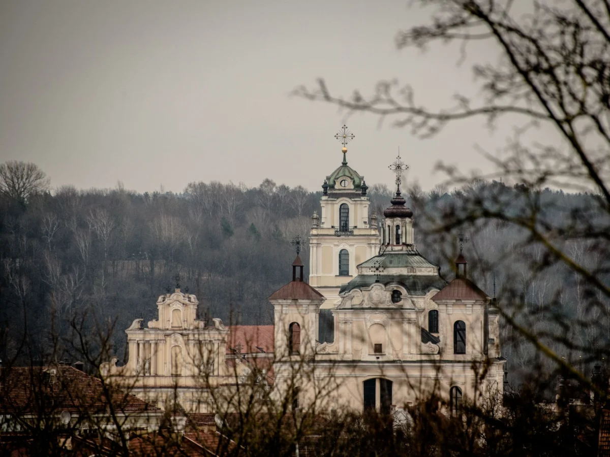 Aerial view of Vilnius showcasing its charming architecture for food lovers