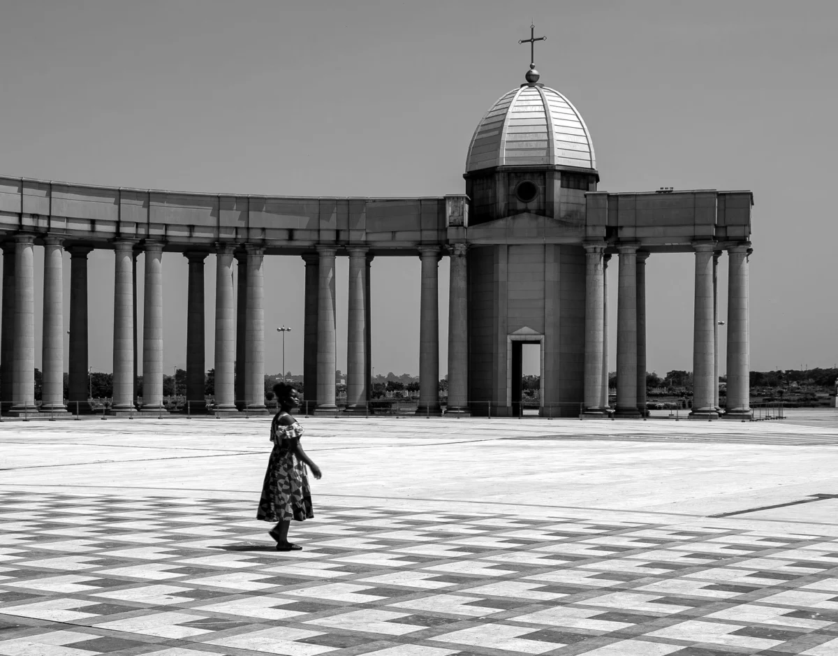View of Yamoussoukro Basilica against skyline