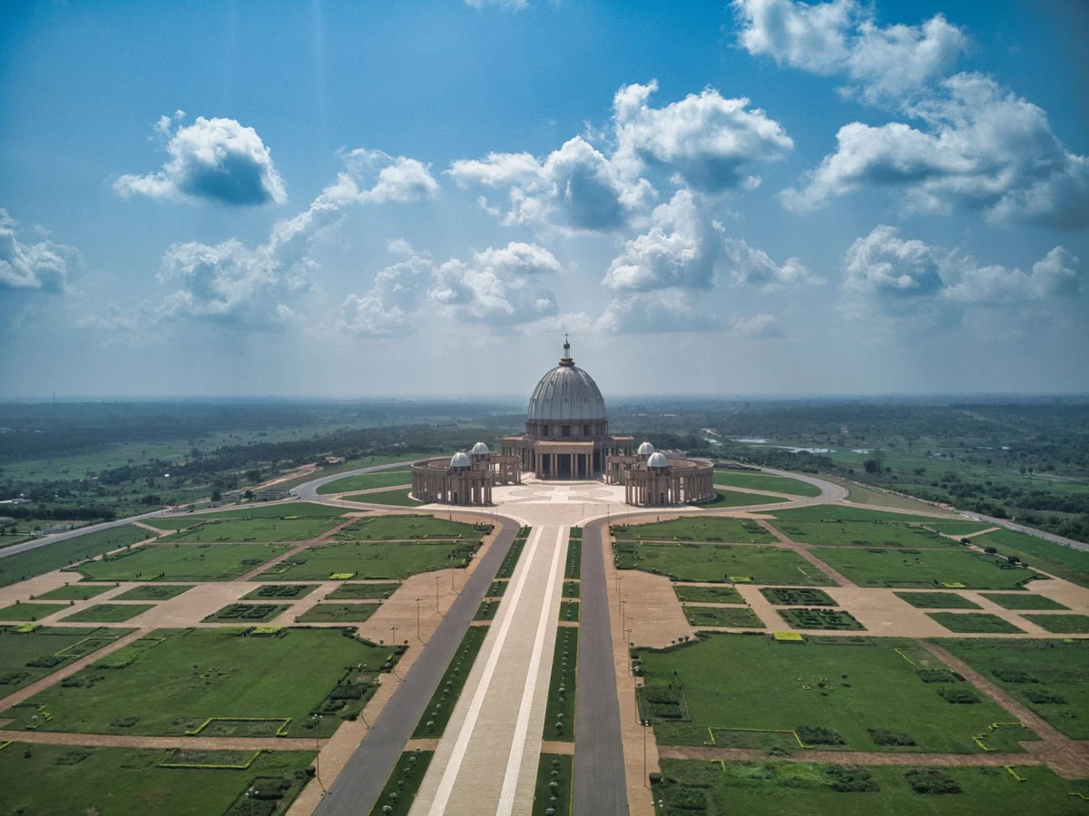 Romantic hotel view of Yamoussoukro's enchanting skyline
