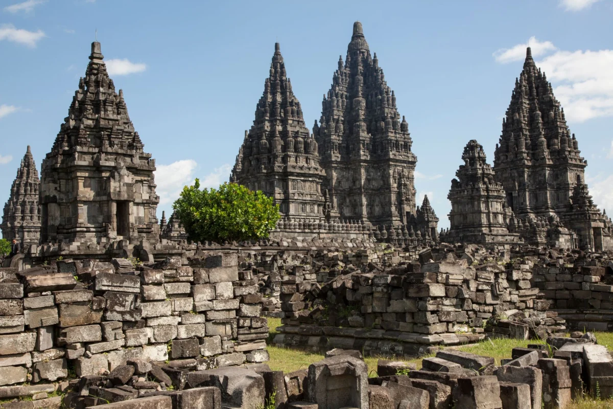 Overlooking Yogyakarta's temple with scenic landscape