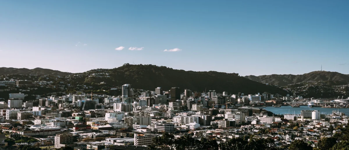 Wellington waterfront skyline at sunset for a couples city break