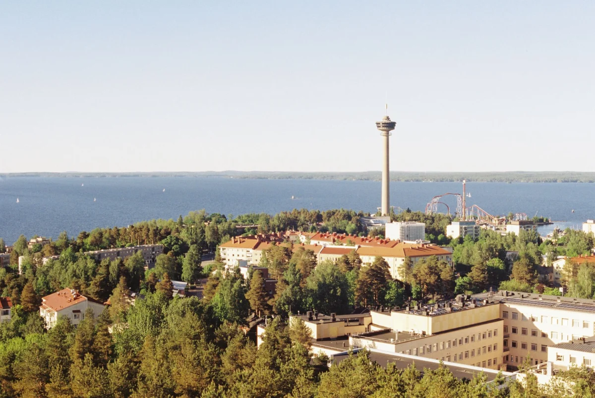 Tampere skyline with the city’s distinctive urban landmarks