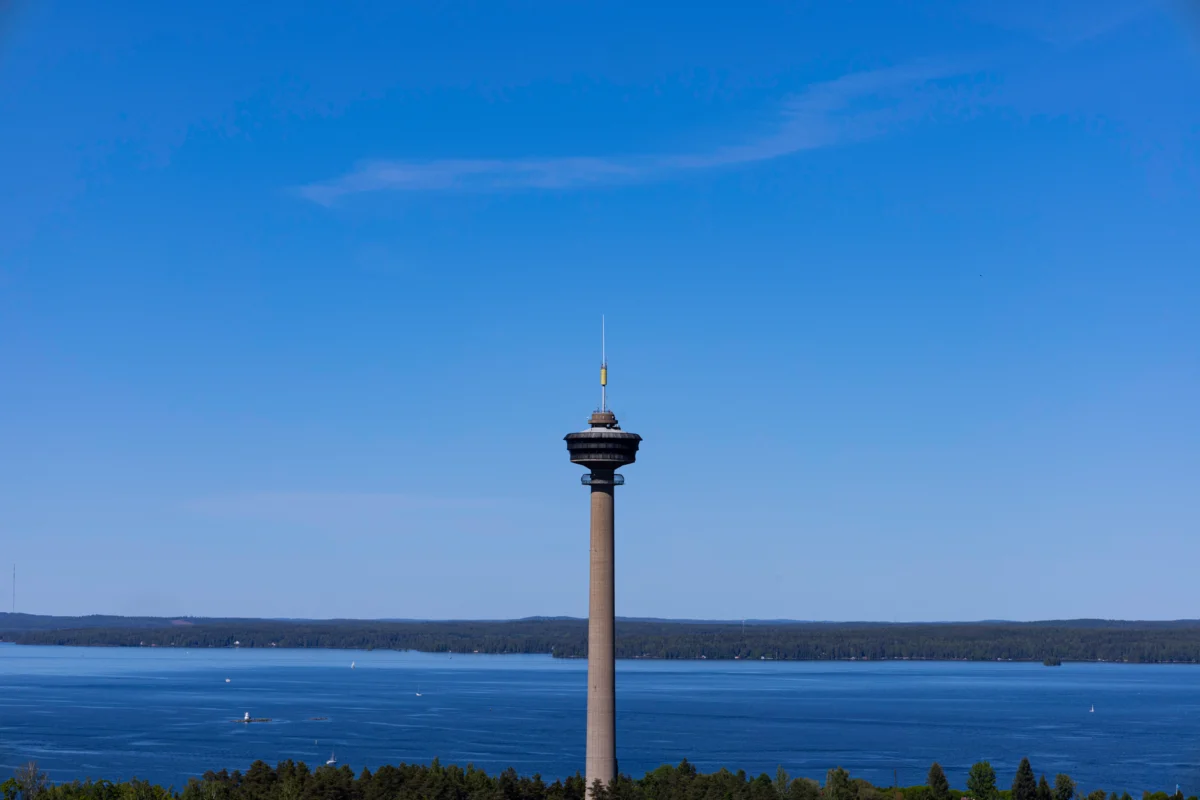 Tampere skyline with Näsinneula tower in Finland